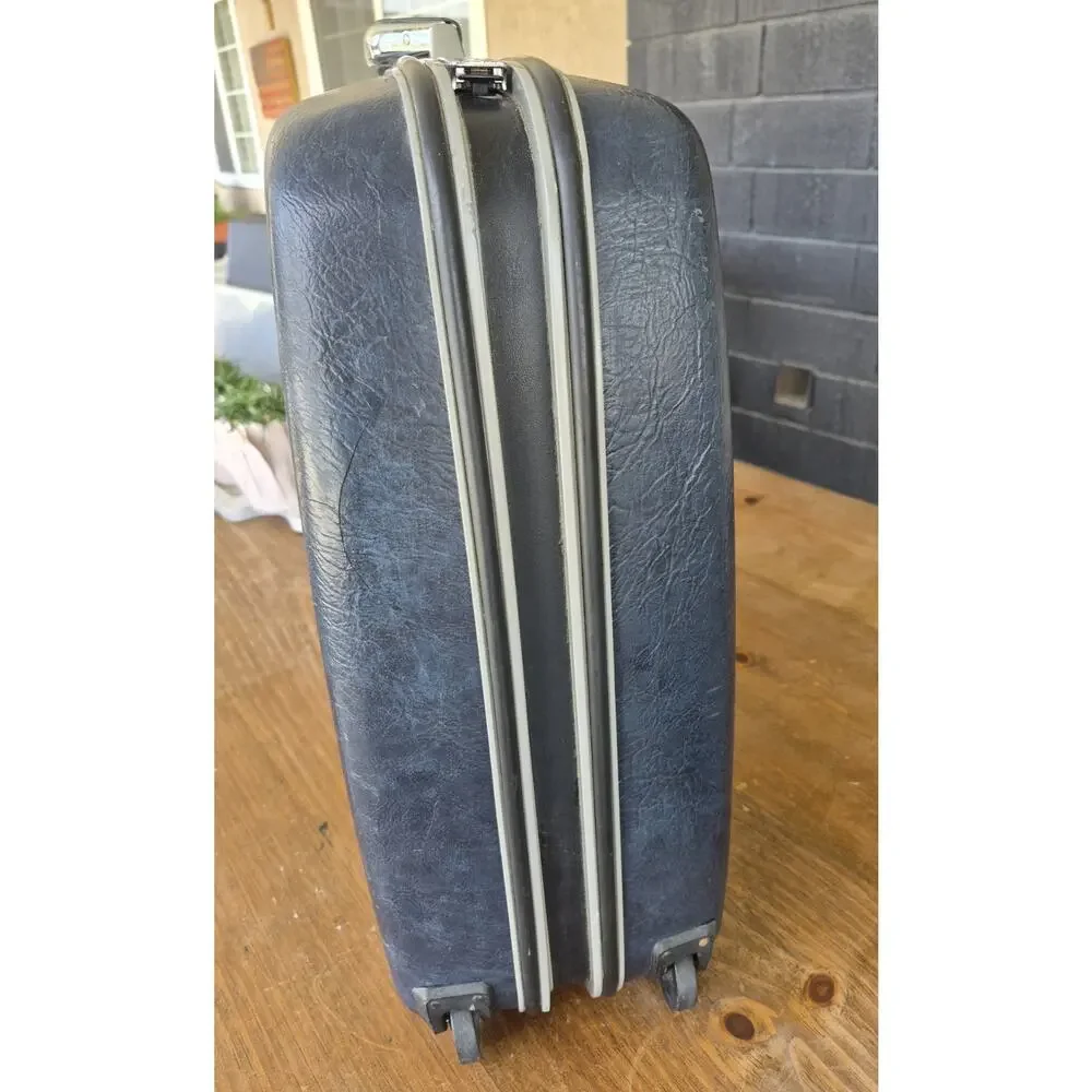 Vintage Blue Samsonite Silhoutte Luggage Suitcase Hard Shell 26x21x8 With Wheels
